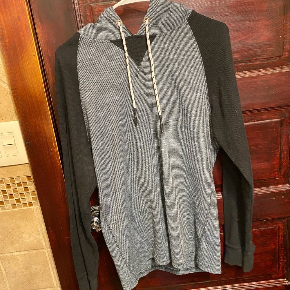 Dikotomy-co knit hoodie grey black medium/large